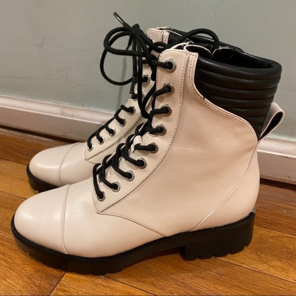 Michael Michael Kors | Bastian Lace Up Boots Cream - Picture 7 of 8